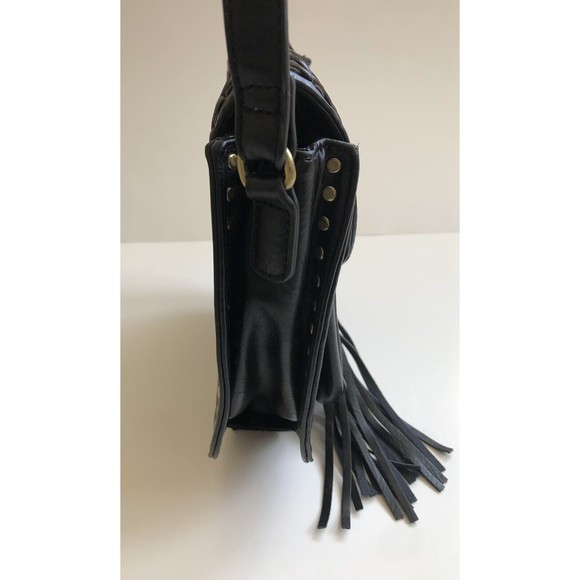 Antik Kraft Black Purse Crossbody Tassel Boho Studs Western - Picture 5 of 10